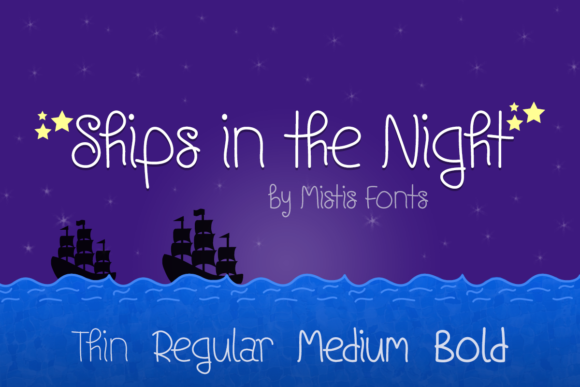 Ships in the Night Font for Handmade Projects